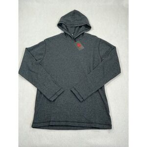 RND Mens Thermal Hoodie Waffle Knit Pullover Charcoal Grey Heather Size M